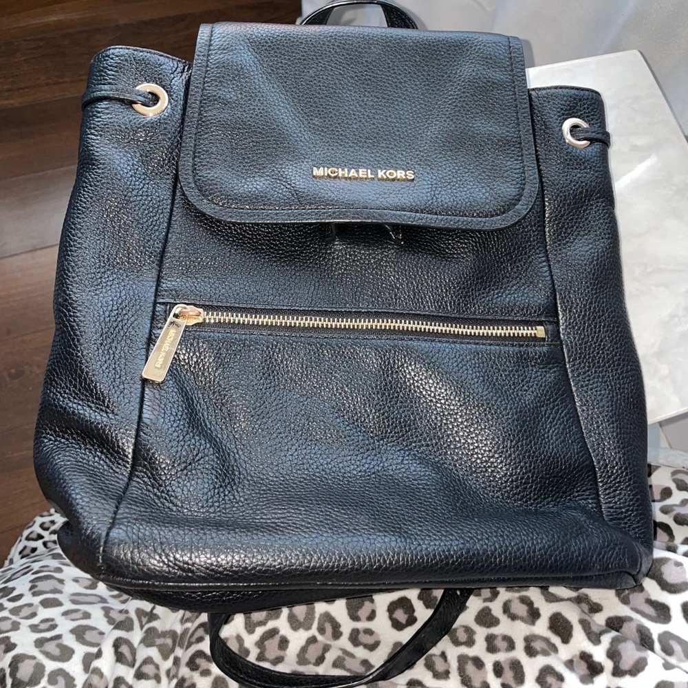 Black and Gold Michael Kors Back Pack
